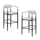 Upholstered Barstools With Back For Kitchen (Set of 2)
