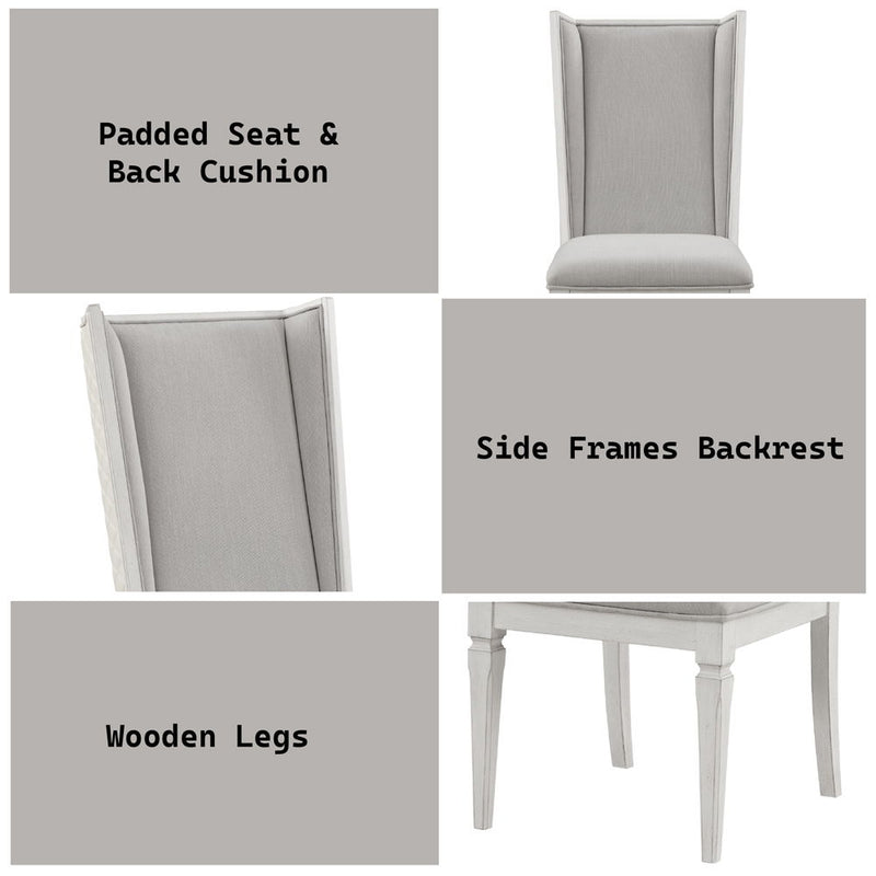 Katia - Side Chair (Set of 2) - Light Gray & Weathered White