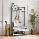 Modern 3 In 1 Hallway Hall Tree With Storage Drawers, Coat Rack, Shoe Rack Bench And Cushion