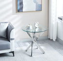 Modern Round Tempered Glass Table With Chrome Legs