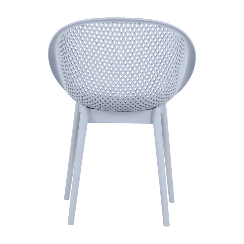 2 Piece Durable Single Chair With Mesh Hollow Out Design