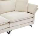 Modern Corduroy Deep Seat Sectional Sofa With Ottoman