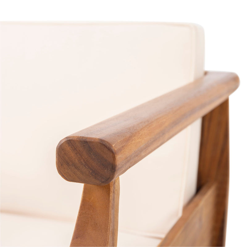 Outdoor Club Chair With Recessed Arms And Cushions