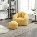 Bedding Bean Bag Sofa Chair High Pressure Foam With Footrest