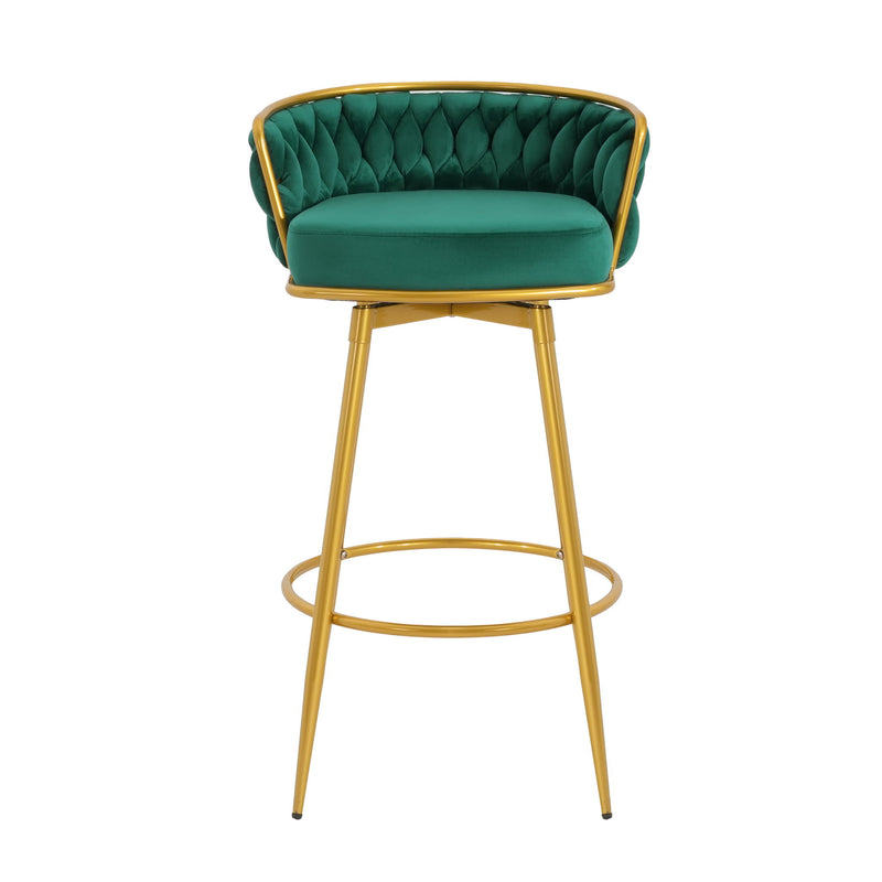 Modern Low Back Upholstered Counter Height Bar Stools (Set of 2)