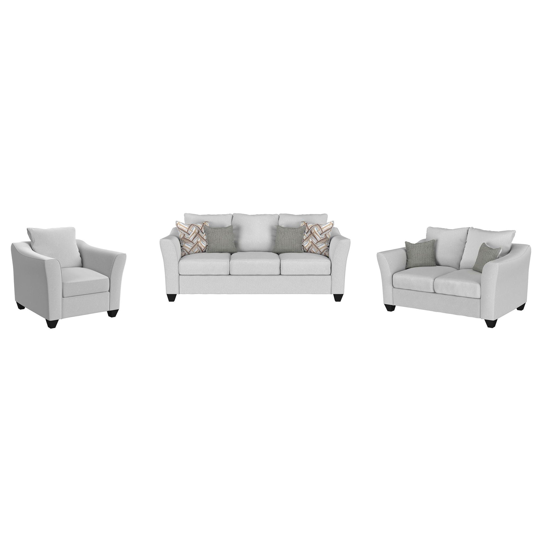 Salizar 3-piece Upholstered Flared Arm Sofa Set Sand