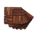 Acacia Wood Interlocking Deck Tiles Checker Pattern For Outdoor Flooring