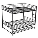 Metal Bunk Bed With Shelf And Guardrails