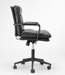 Office Chair Mid Back Desk Chair Modern Excutive Office Chair With Arms And Wheels For Home Office - Black