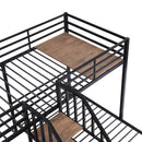 Metal Bunk Bed With Storage Shelves Staircase