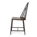 Rustic Farmhouse Style Dining Chair With Spindle Backrest - Dark Brown