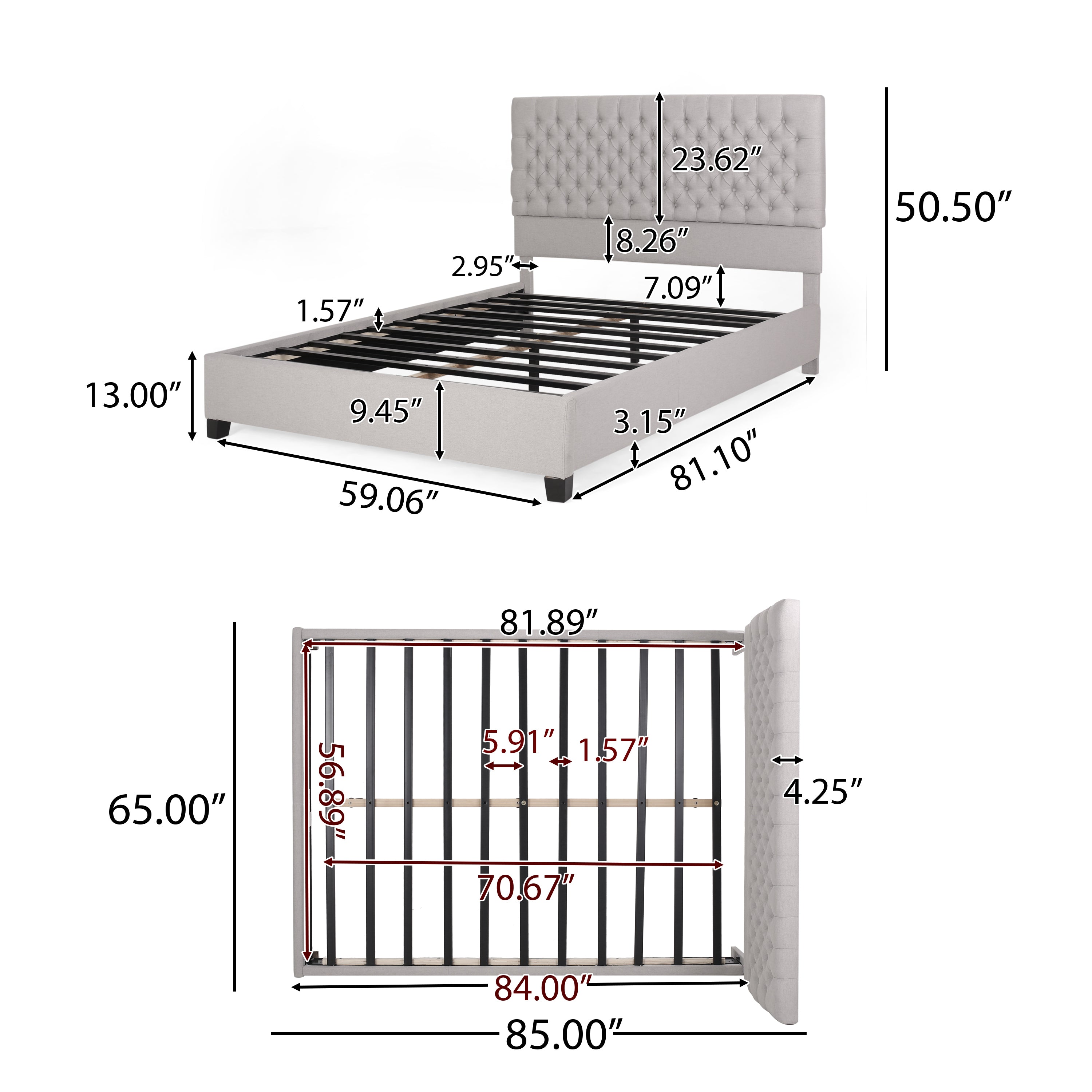 SCOUT FULLY UPHOLSTERED QUEEN WHOLE BED-HEADBOARD-NEW - Atlantic Fine Furniture Melbourne FL