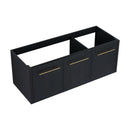 Contemporary 48" Wall Mounted Bathroom Vanity With Resin Sink And Soft Closing Doors And Line - Black Chestnut