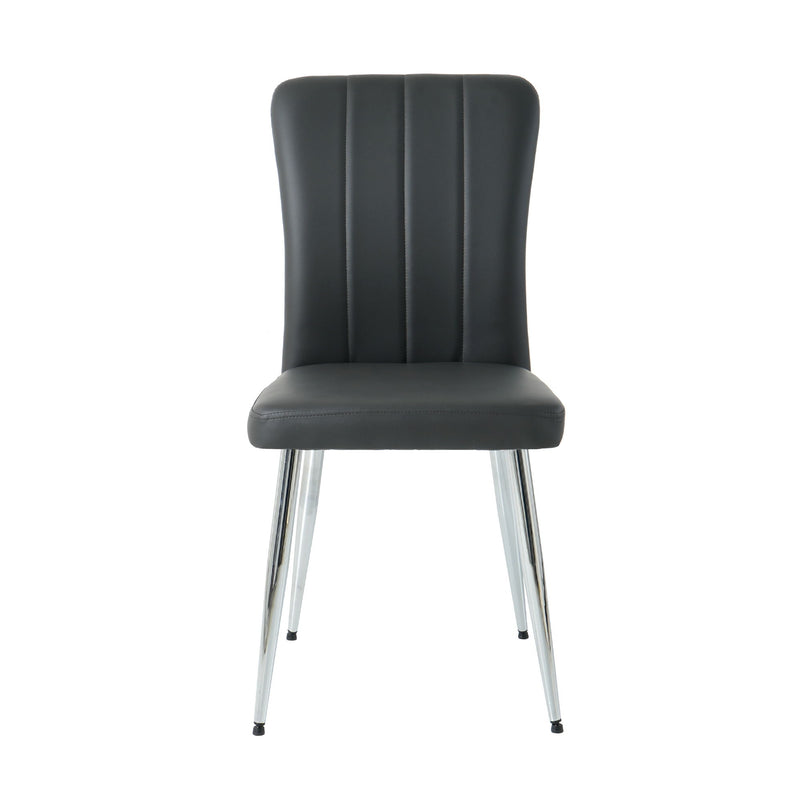 Modern Dining Chair With Electroplated Metal Legs (Set of 4)