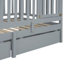 Daybed With Fence Guardrails And 2 Drawers, Split Into Independent Floor Bed & Daybed