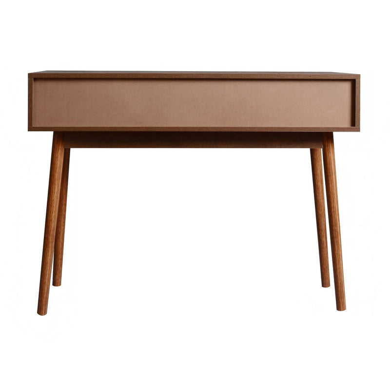 Rustic Entryway Console Table With Carved Panel Drawers And Wood Legs - Natural