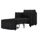 Upholstered Convertible Sleeper Sofa With 5 Position Backrest, Side Pockets, Storage
