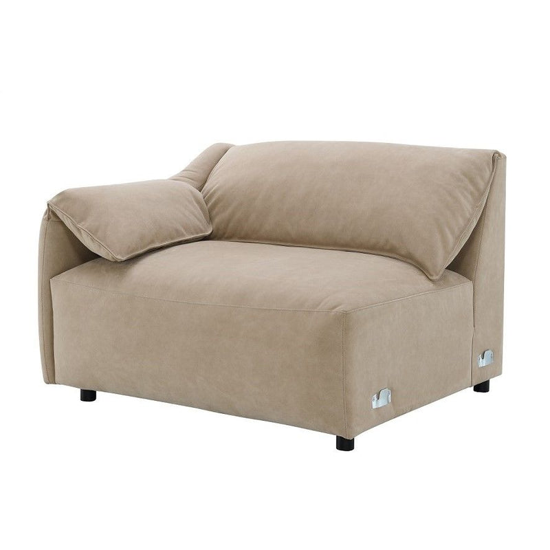 Veata - Sectional Sofa - Light Brown Suede Velvet