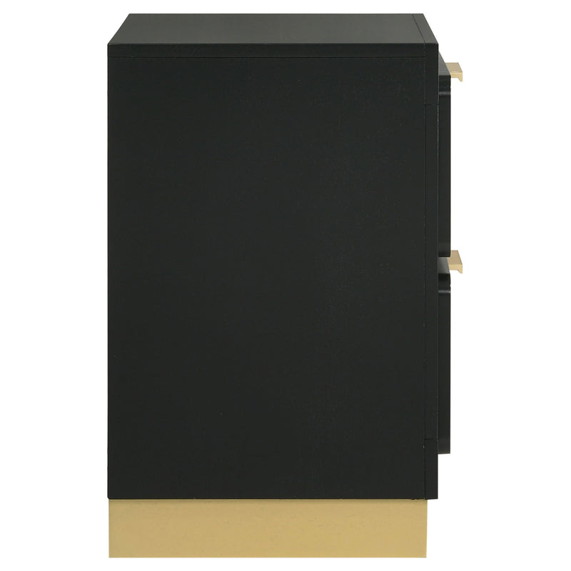 Modern Luxury Nightstand With 2 Drawer Storage