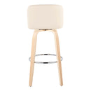 Toriano - Contemporary Fixed Height Barstool & Swivel With Round Footrest (Set of 2)