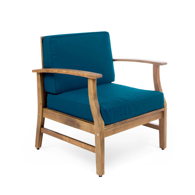 Kaleidoscope - Club Chair With Slat Paneling - Blue