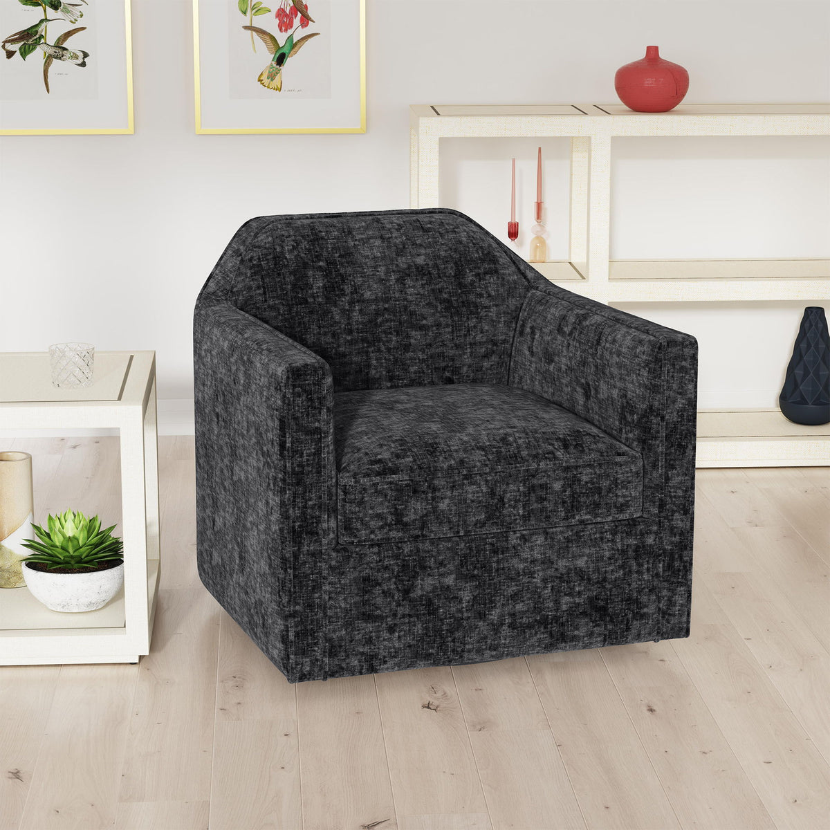Hamlin Swivel Chair in Blue by Elements International, view 13