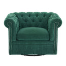 Chesterfield Style Swivel Club Chair With Button Tufted