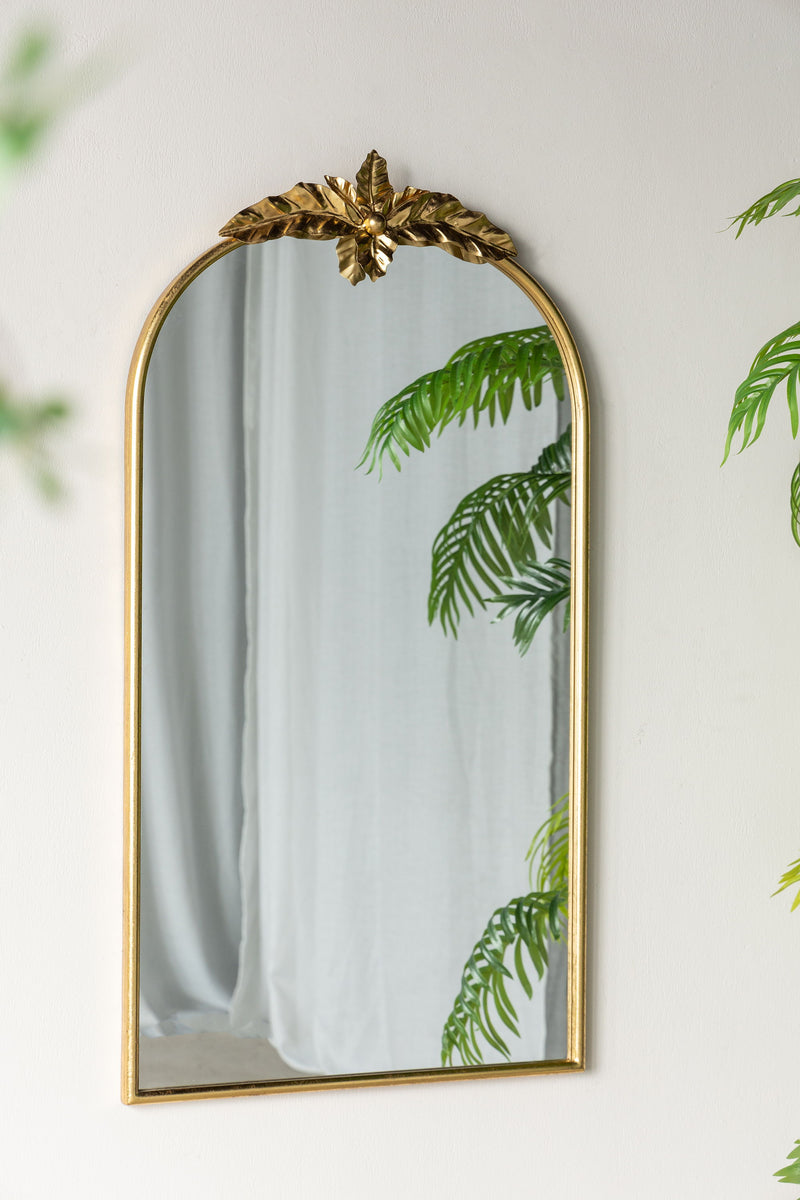 Arched Wall Mirror With Metal Frame, Wall Mirror For Living Room, Bedroom Hallway