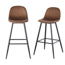 Velvet Barstool With Back (Set of 2)