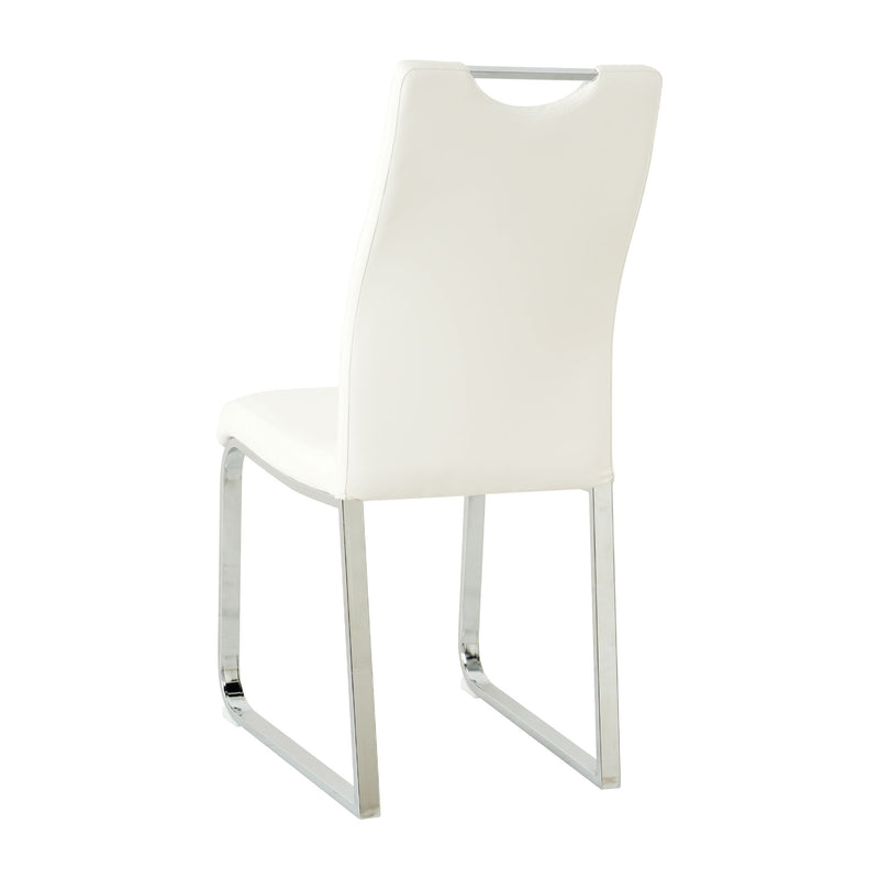 Modern Upholstered Dining Chair Electroplated Metal Legs (Set of 2)