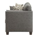 Laurissa - Loveseat With 4 Pillows - Light Charcoal Linen