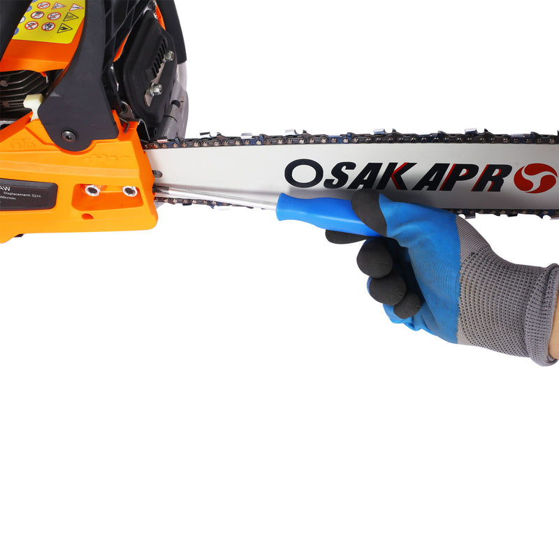 Professional Gasoline Chainsaw 20" 52Cc For Tree And Wood Cutting - Orange