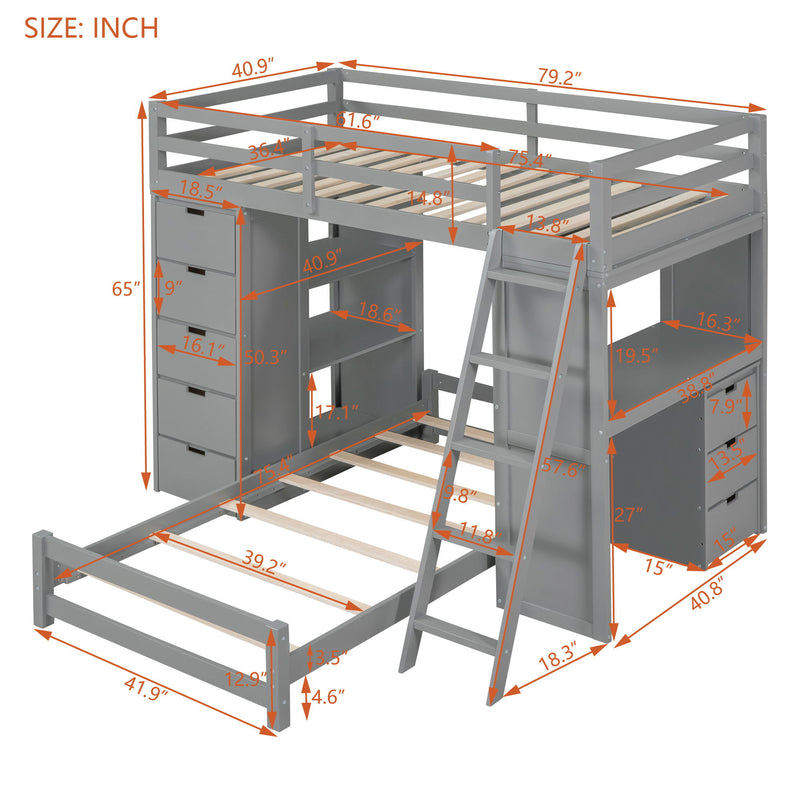 Bunk Bed With LED Light And USB Ports
