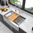 Classic Ceramic Farmhouse Sink Workstation Single Bowl With Durable Finish
