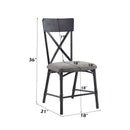 Edina - Side Chair (Set of 2) - Gray Fabric, Oak & Sandy Black Finish - Atlantic Fine Furniture Inc