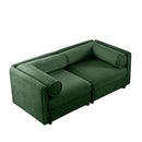 Stylish Chenille Sofa With Storage Seat And Cylindrical Backrest