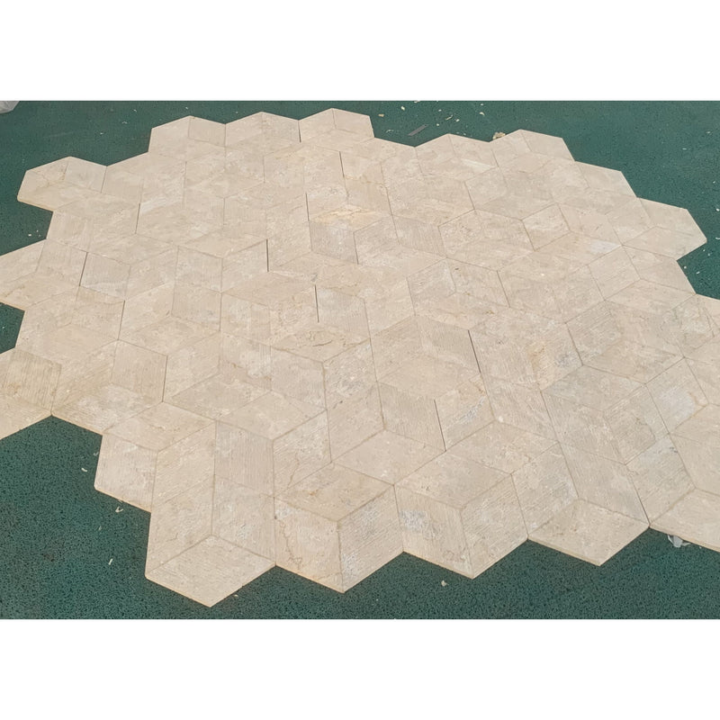 Hexagon Natural Marble Polished Tile For Wall And Floor (Set of 12)