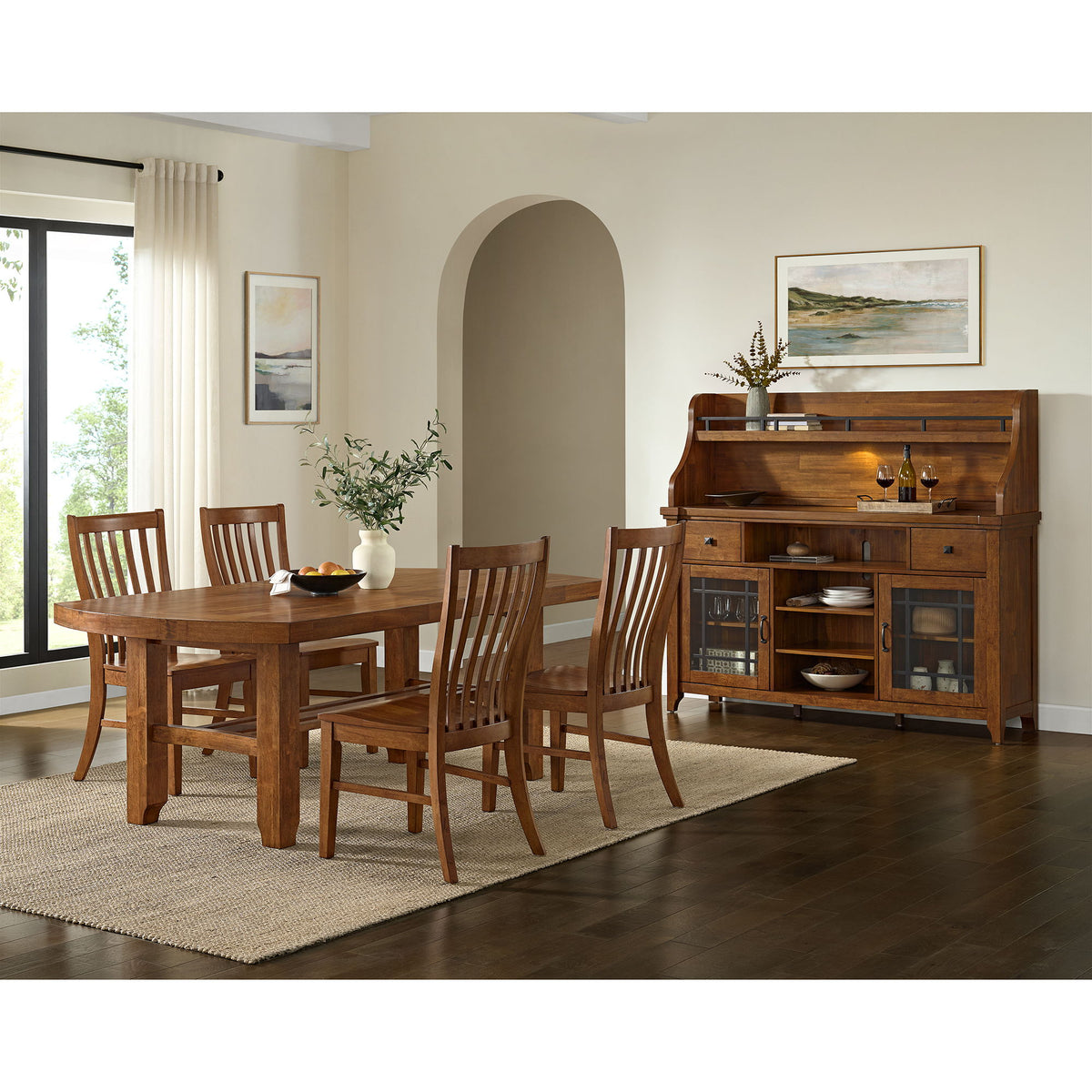 Gage Standard Height Dining Set in Light Brown by Elements International, view 14