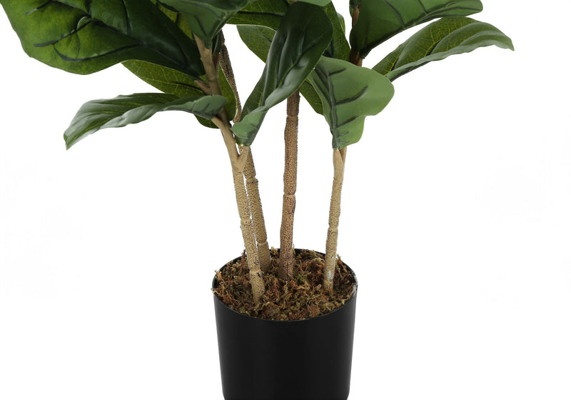 Artificial Plant, 41" Tall, Fiddle Tree, Indoor, Faux, Fake, Floor, Greenery, Potted, Real Touch, Decorative - Green / Black