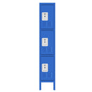 Lockers For Employees With 3 Door Storage Locker Durable For Gym, School, Office - Blue