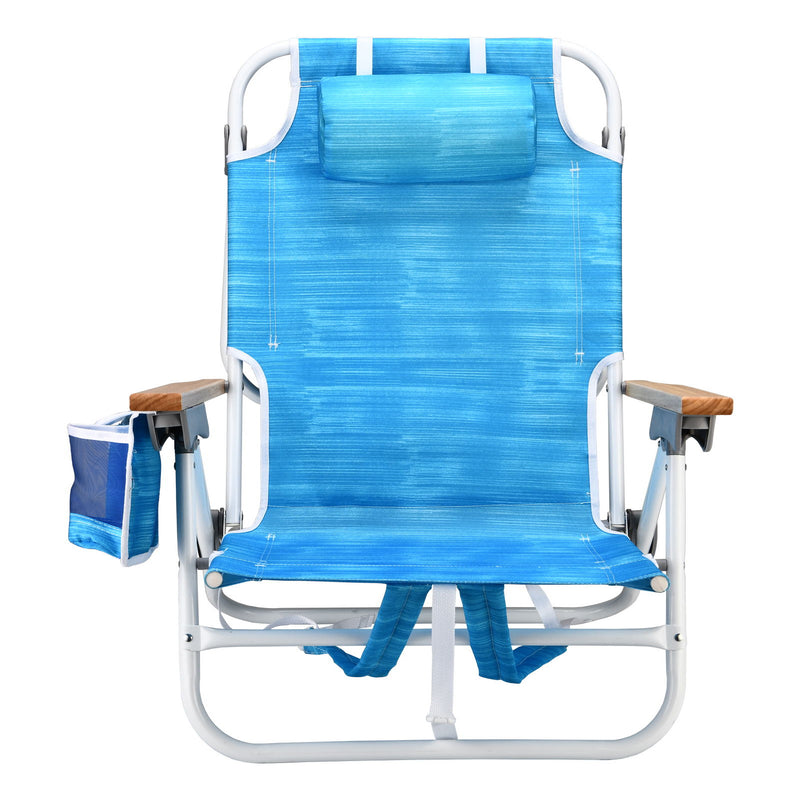 Backpack Beach Chair, 5 Position Chair With Pouch Folding Lightweight Positions