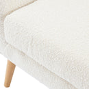 Ergonomic Accent Chair With Button Tufted Design And Rubber Wood Legs - Almond