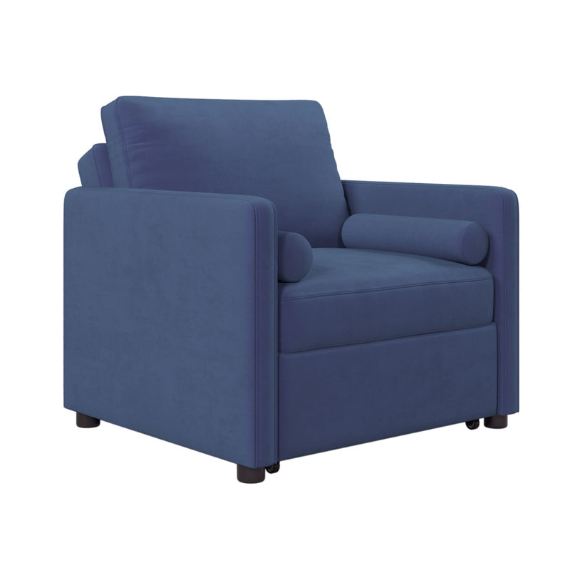 3 In 1 Convertible Sleeper Chair With Adjustable Backrest, Lounger Chair Turns Into Bed