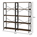 5 Tier Industrial Bookshelf, Tall Bookcase With Open Design, Vintage Storage Organizer