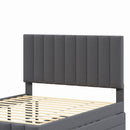 Upholstered Platform Bed With Twin Size Trundle And 3 Drawers