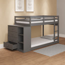 ACME Gaston Twin/Twin Bunk Bed w/Cabinet, Gray Finish BD01372
