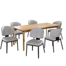 7 Pieces Contemporary Dining Set With Faux Leather Chairs