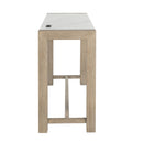 Vanilla - Real Marble Sofa Table With Power And 3 Stools - Beige / Natural