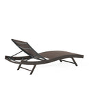 Kauai - Modern Outdoor Mesh Chaise Lounge With Adjustable Backrest - Brown Multi