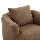 360° Swivel Barrel Sofa Chair With Throw Pillow, Chenille Upholstered Accent Chair